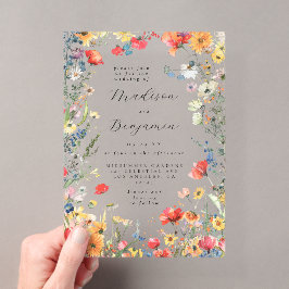 kühne Wildblume Hochzeit Acryleinladungen