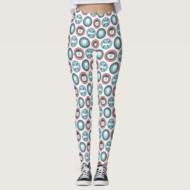 Kühne Zahnarztmuster - Zahnarzthygiene Leggings (Vorderseite)