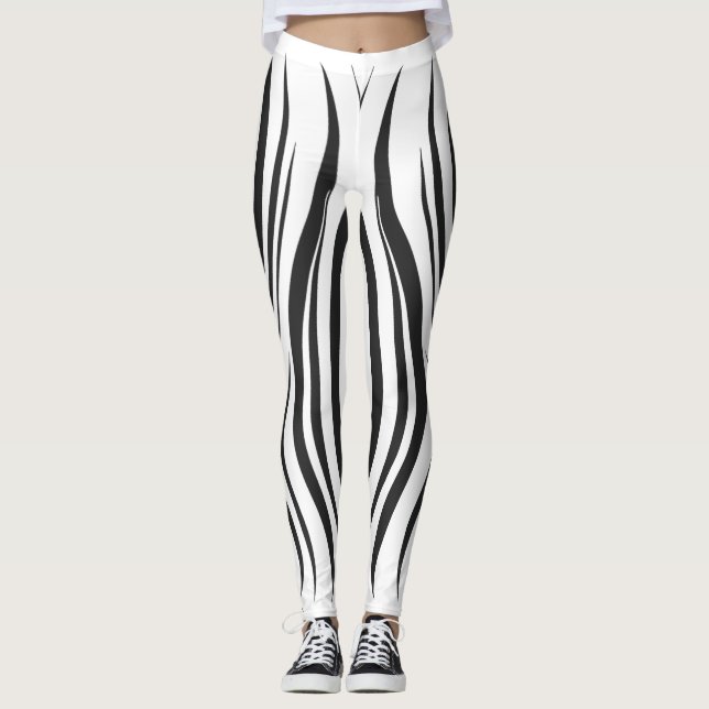 kühne Zebra Stripe Pattern Leggings (Vorderseite)