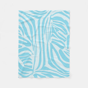 Kühner Blau-Weiß-Zebradruck Fleecedecke