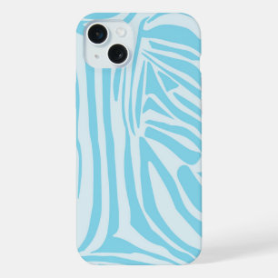 Kühner Blau-Weiß-Zebradruck iPhone 15 Plus Hülle