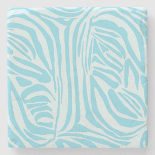 Kühner Blau-Weiß-Zebradruck Steinuntersetzer