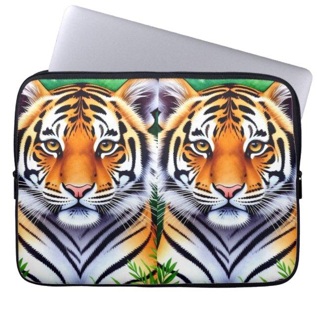 Kühner Botanischer Tigerjunge Laptopschutzhülle (Vorderseite)