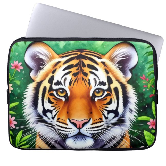 Kühner Botanischer Tigerjunge  Laptopschutzhülle (Vorderseite)