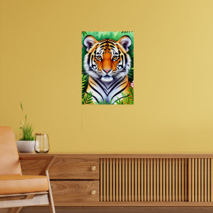 Kühner Botanischer Tigerjunge Poster
