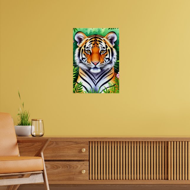 Kühner Botanischer Tigerjunge  Poster (Wohnzimmer 2)