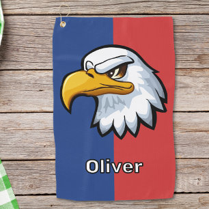 Kühner patriotischer Cartoon-Adler Golfhandtuch