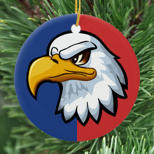 Kühner personalisierter Cartoon-Adler Keramik Ornament