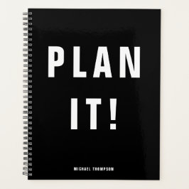 Kühner Plan! Schwarzes Monochrome Minimalistisch Planer