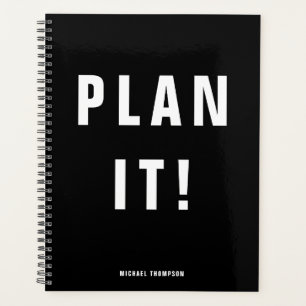 Kühner Plan! Schwarzes Monochrome Minimalistisch Planer