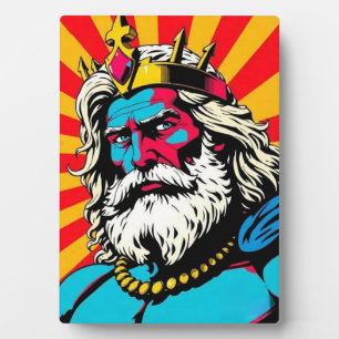 Kühner Pop Art Zeus - farbenfrohe griechische Gott Fotoplatte