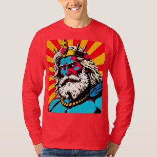Kühner Pop Art Zeus - farbenfrohe griechische Gott T-Shirt