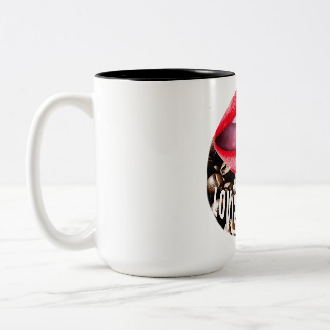 Kühner Roter Kaffee mit Lippen und Zunge Zweifarbige Tasse (Links)