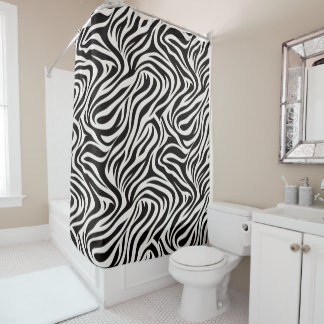 Kühner Safari-Zebra-Druck-Badezimmer-Vorhang Duschvorhang