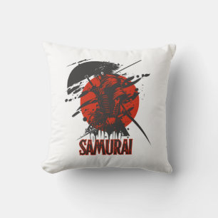 Kühner Samurai-Krieger-Kissen – Japanische Kunst Kissen
