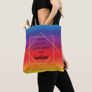 kühner Sonnenuntergang mit "Sonnenschein"-Zitat Tasche