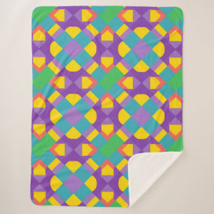 Kühnes abstraktes geometrisches Farbfeld-Design Sherpadecke