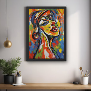 Kühnes Abstraktes Portrait - Kunst des Expressioni Poster