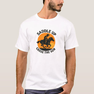 Kühnes Cowboy-Sonnenuntergangs-Design T-Shirt