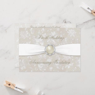 Kühnes Damast 30. Hochzeitstag 5x7 Einladung