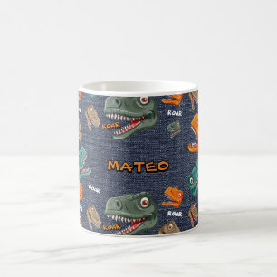 Kühnes Dinosaurier-Tassendesign für Jungen Kaffeetasse