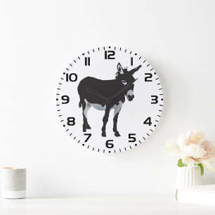 Kühnes Donkey-Silhouette Große Wanduhr