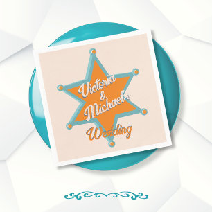 Kühnes farbiges Cowboy-Western Sheriffs Abzeichen Serviette