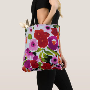 Kühnes Farbpünktchen Aquarell-Blumen Hochzeit Tasche