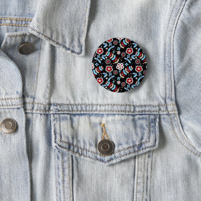 Kühnes florales Muster Button (Beispiel)
