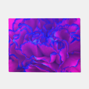 Kühnes Fuchsienrosa und Blaue Nelkenblume Fußmatte