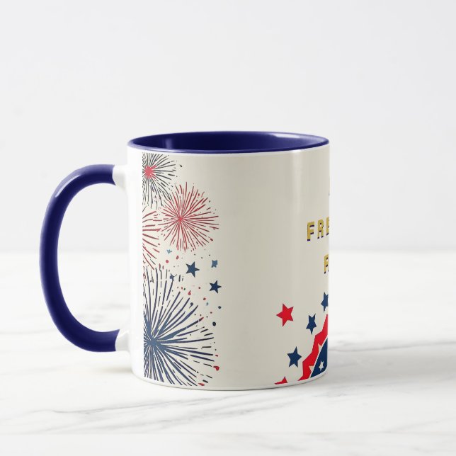 Kühnes geometrisches 4.-Juli-Design Tasse (Links)