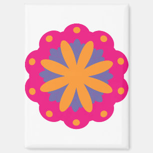 Kühnes geometrisches Blumendesign Magnet