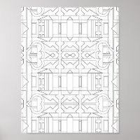 Kühnes geometrisches Deco-Fliesenmuster Linienkuns