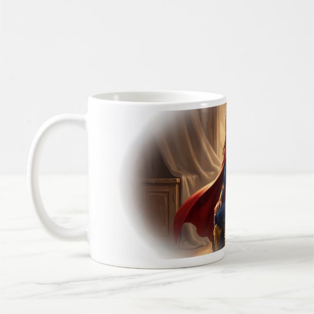 Kühnes Heldinnen-Design auf großem Mug Kaffeetasse (Links)