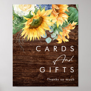 Kühnes Land Sonnenblume   Holz Karten und Geschenk Poster