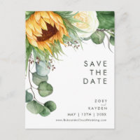 Kühnes Land Sonnenblume | Save The Date Postkarte