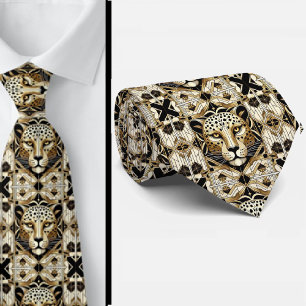 Kühnes Leopard-Tuch   Männliche Herrenmode Krawatte