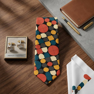 Kühnes Retro-Bauhaus-inspiriertes Muster Krawatte
