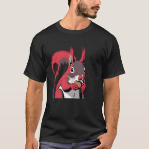 Kühnes Rot Eichhörnchen mit Nuss Modernes Künstler T-Shirt