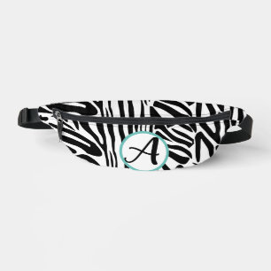 Kühnes Schwarz-Weiß-Zebramuster Bauchtasche