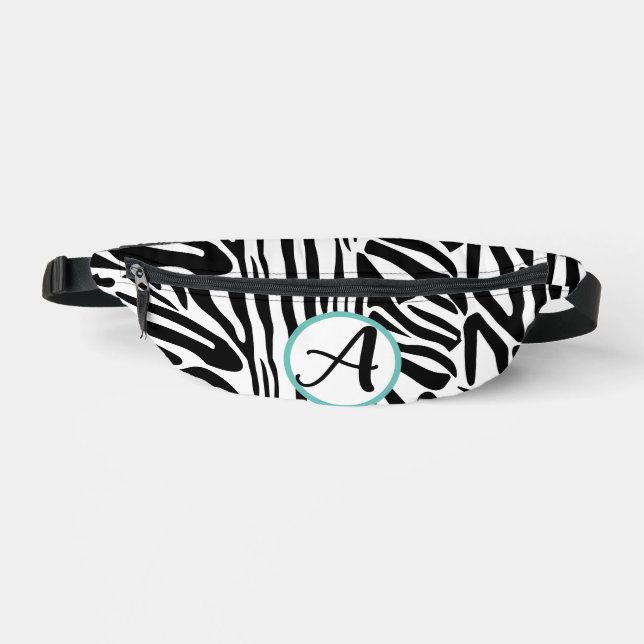 Kühnes Schwarz-Weiß-Zebramuster Bauchtasche (Vorderseite)