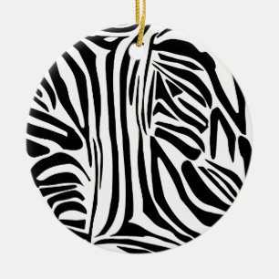 Kühnes Schwarz-Weiß-Zebramuster Keramik Ornament