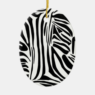 Kühnes Schwarz-Weiß-Zebramuster Keramik Ornament