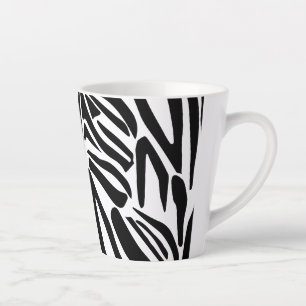 Kühnes Schwarz-Weiß-Zebramuster Milchtasse