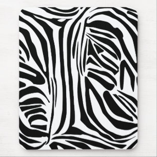 Kühnes Schwarz-Weiß-Zebramuster Mousepad