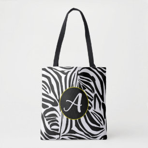 Kühnes Schwarz-Weiß-Zebramuster Tasche