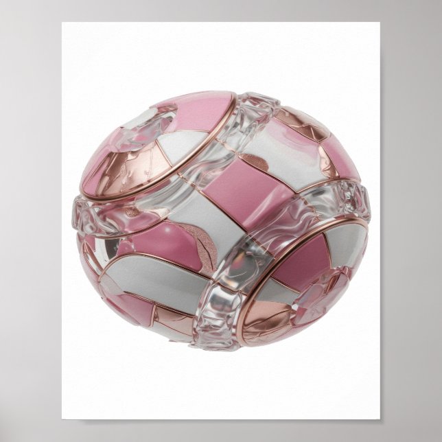 Kühnes Silber ABSTRACT ART Design Poster (Vorne)