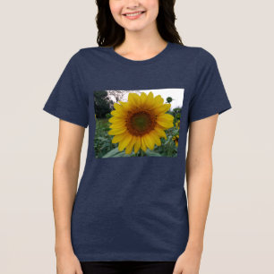 Kühnes Sonnenblumen-T-Shirt in klassischem Navy-Tr Tri-Blend Shirt
