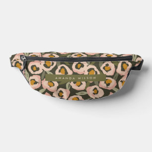 Kühnes, tintenfarbenes Blumenmuster Handgezeichn Bauchtasche