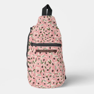 Kühnes, tintenfleckiges Blumenmuster | Handgezeich Crossbody Bag